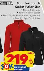 SLAZENGER TAM FERMUARLI KADIN POLAR ÜST